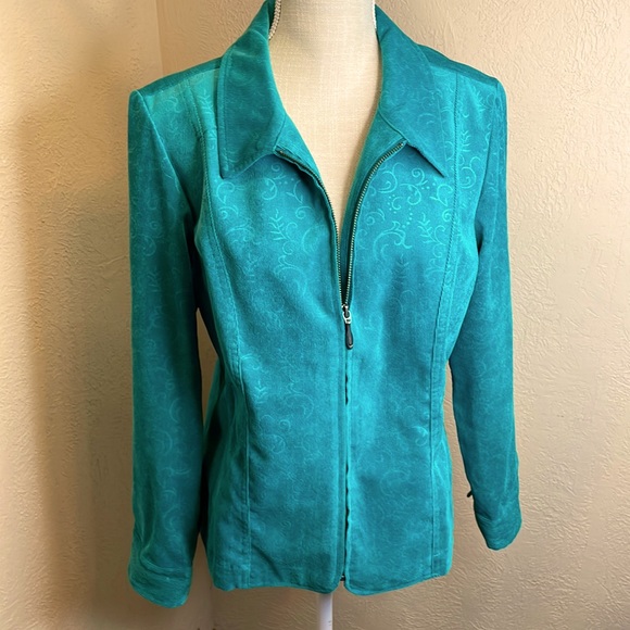 🎉HP🎉Christopher & Banks Petite Sea Green Corduroy Jacket - Picture 2 of 12